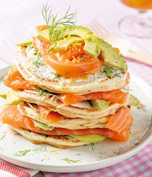 Pancakes met zalm en dille 