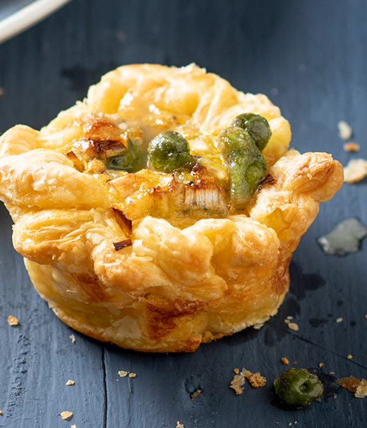 Blauwe-kaasmuffins met prei, honing en tijm