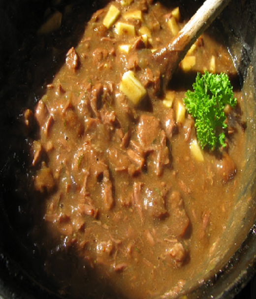 Vlaamse stoof met bruin bier en grove mosterd