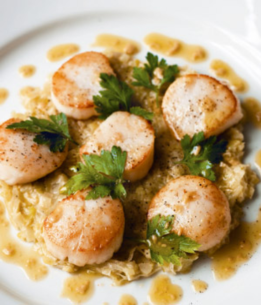 Sint-Jakobsschelpen met preivinaigrette