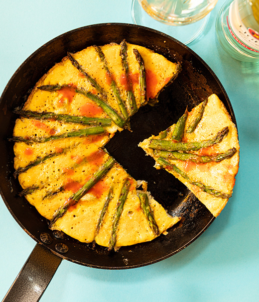 Frittata met  groene asperges 
